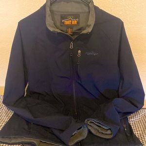 Orvis Trout Bum Fleece Shell Full Zip Jacket Mens Large Navy Blue